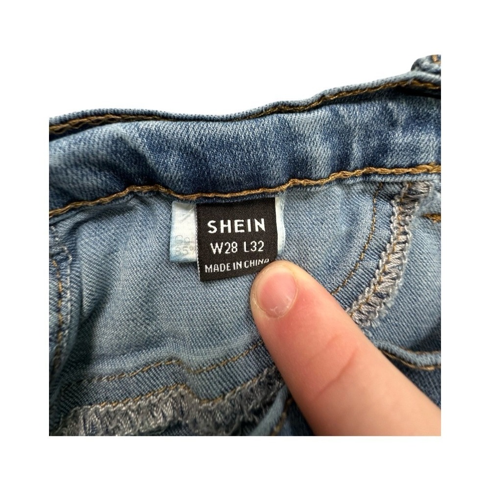 SHEIN Jeans Womens 28 Light Blue Flare Bell Bottom High Waisted Wide Leg Retro - Picture 4 of 13